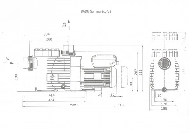 Badu Gamma ECO VS 1,1 Kw 2 Badu Gamma ECO VS 1,1 Kw - Afbeelding 2