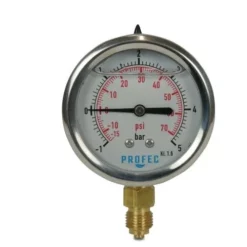 Mega RVS Manometer 63 Mm, Glycerine Gevuld